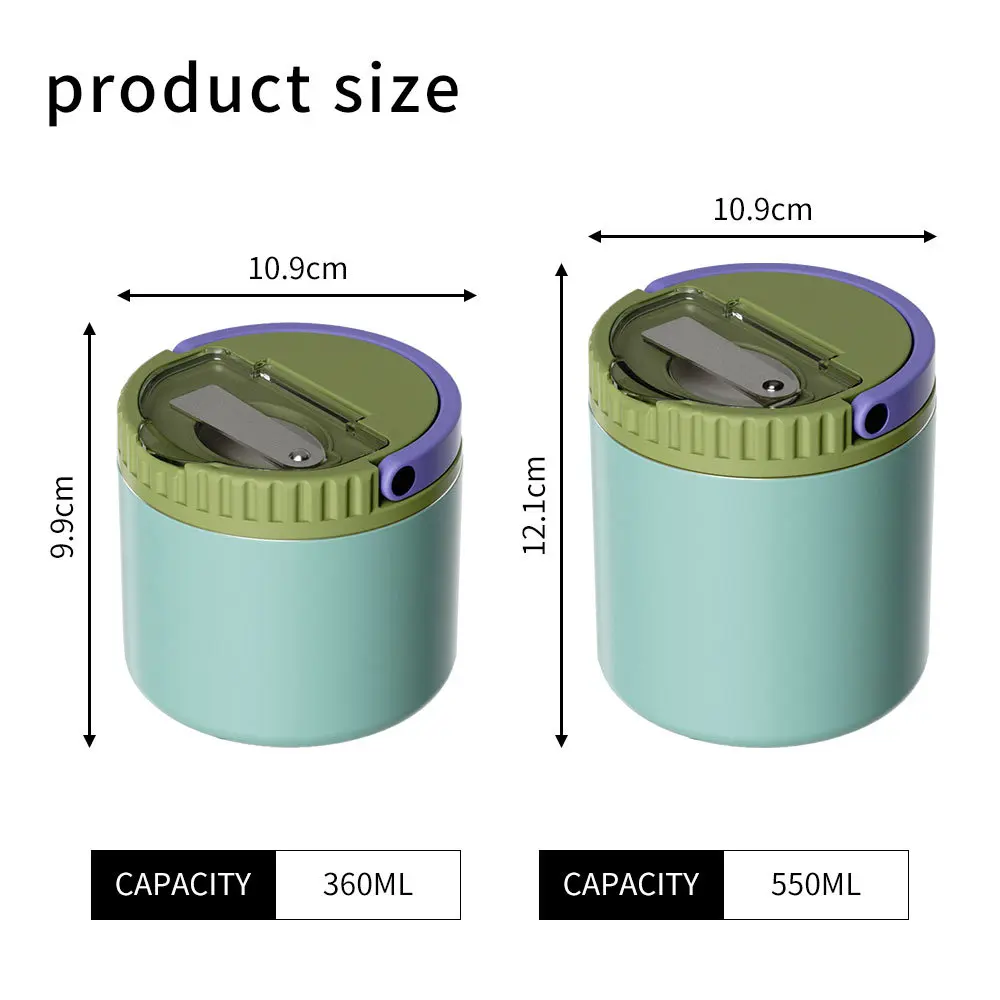 China New Arrival 12oz/18oz 304 Stainless Steel Food Jar Thermos Lunch Box with Handle and Foldable Spoon for Kids School Manufacturer, Supplier