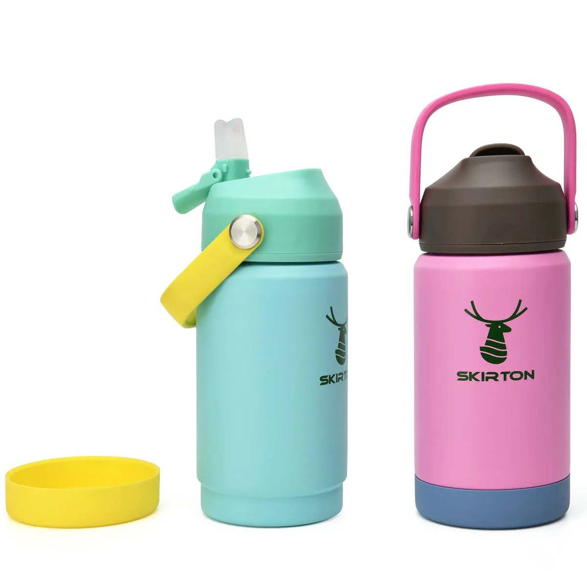 Wholesale 12oz Food Grade Stainless Steel Children Water Bottle with Straw Lid and Silicone Base Manufacturers, Supplier