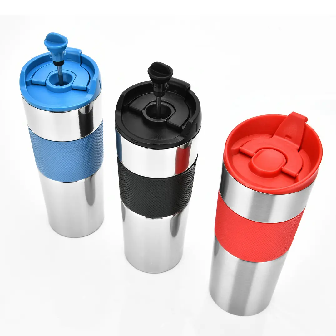 China 450ml Double Wall Stainless Steel Insulated French Press Coffee and Tea Maker Suppliers, Factories