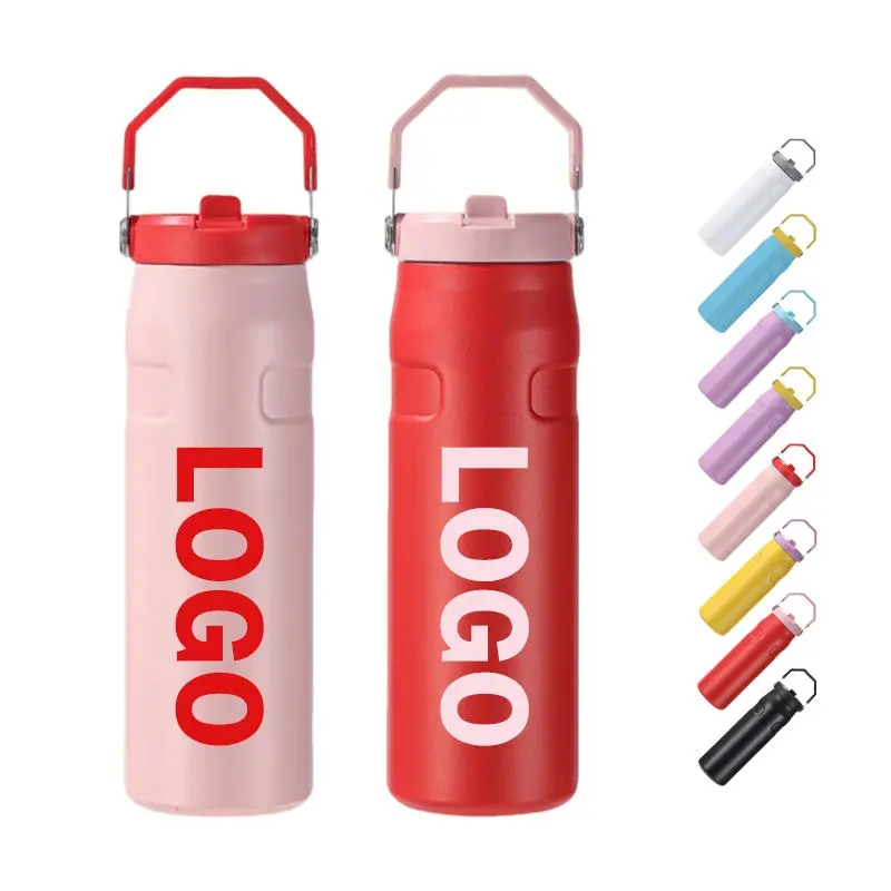 Wholesale 24oz Insulated Double Layer Water Bottle with Flip Straw Supplier, Suppliers