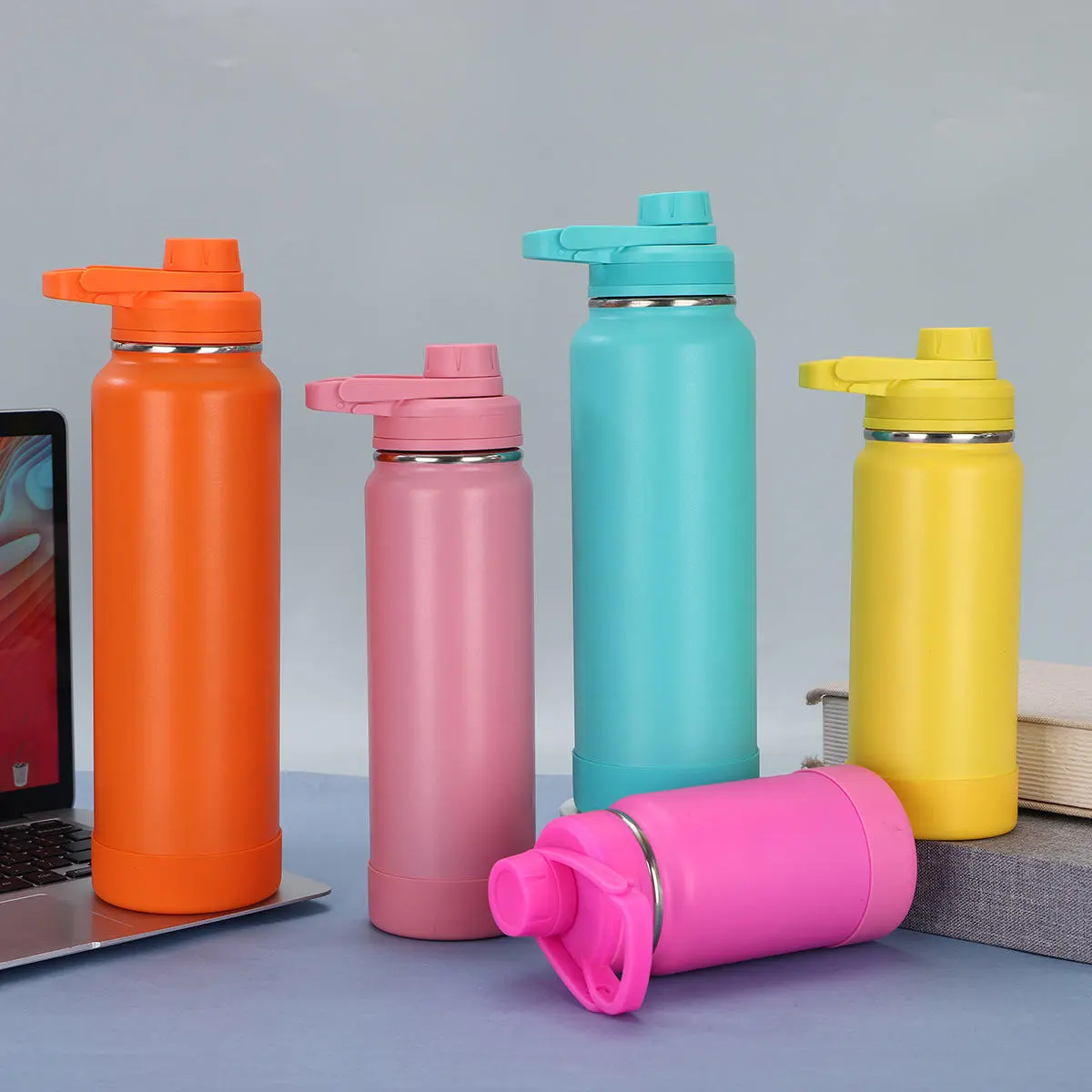 China Wide Mouth Stainless Steel Sports Water Bottle with Spout and Handle Lid Supplier, Suppliers