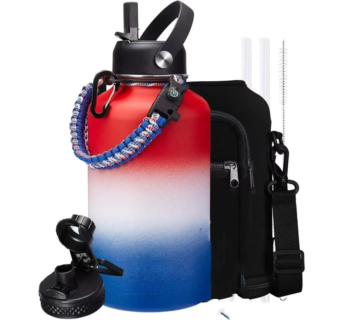 Wholesale Vacuum Insulated Water Bottle - Keep Hot Cold Vacuum Flasks with Straw & Spout Lids Manufacturers, Manufacturer
