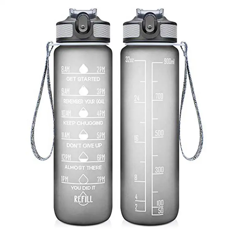 Wholesale Large Capacity 32oz BPA-free Plastic Water Bottle with Motivational Time Maker Supplier, Factories