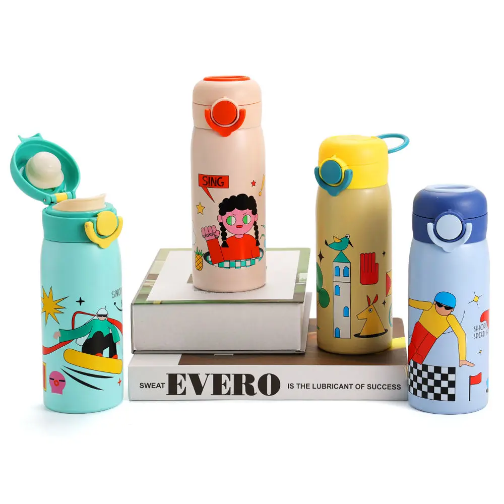 China 400ml Stainless Steel Kid’s Vacuum Flask Bottle with Bounce Cap and Lifting Ring Factories, Factory