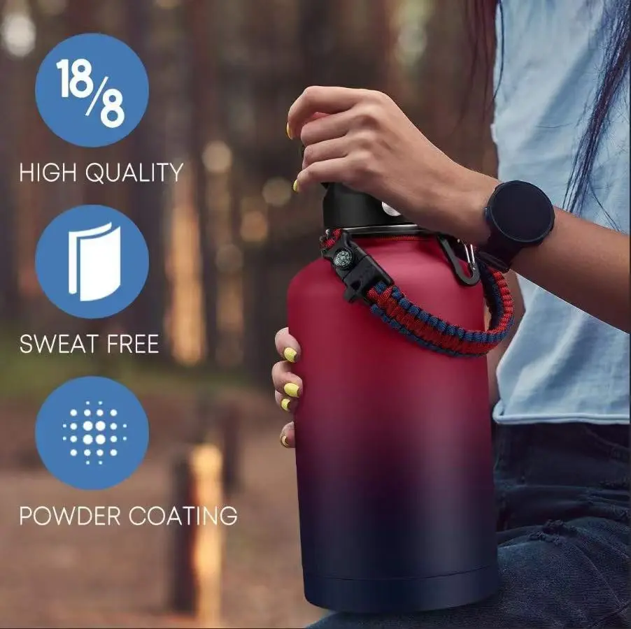 Wholesale Vacuum Insulated Water Bottle - Keep Hot Cold Vacuum Flasks with Straw & Spout Lids Manufacturers, Manufacturer