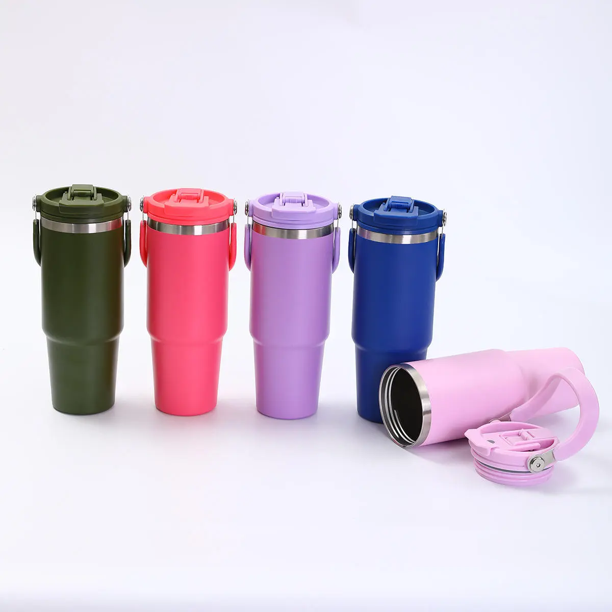 Wholesale Portable 30oz Stainless Steel Vacuum Insulated Tumbler with Flip Straw & Sip Lid Factories, Factory