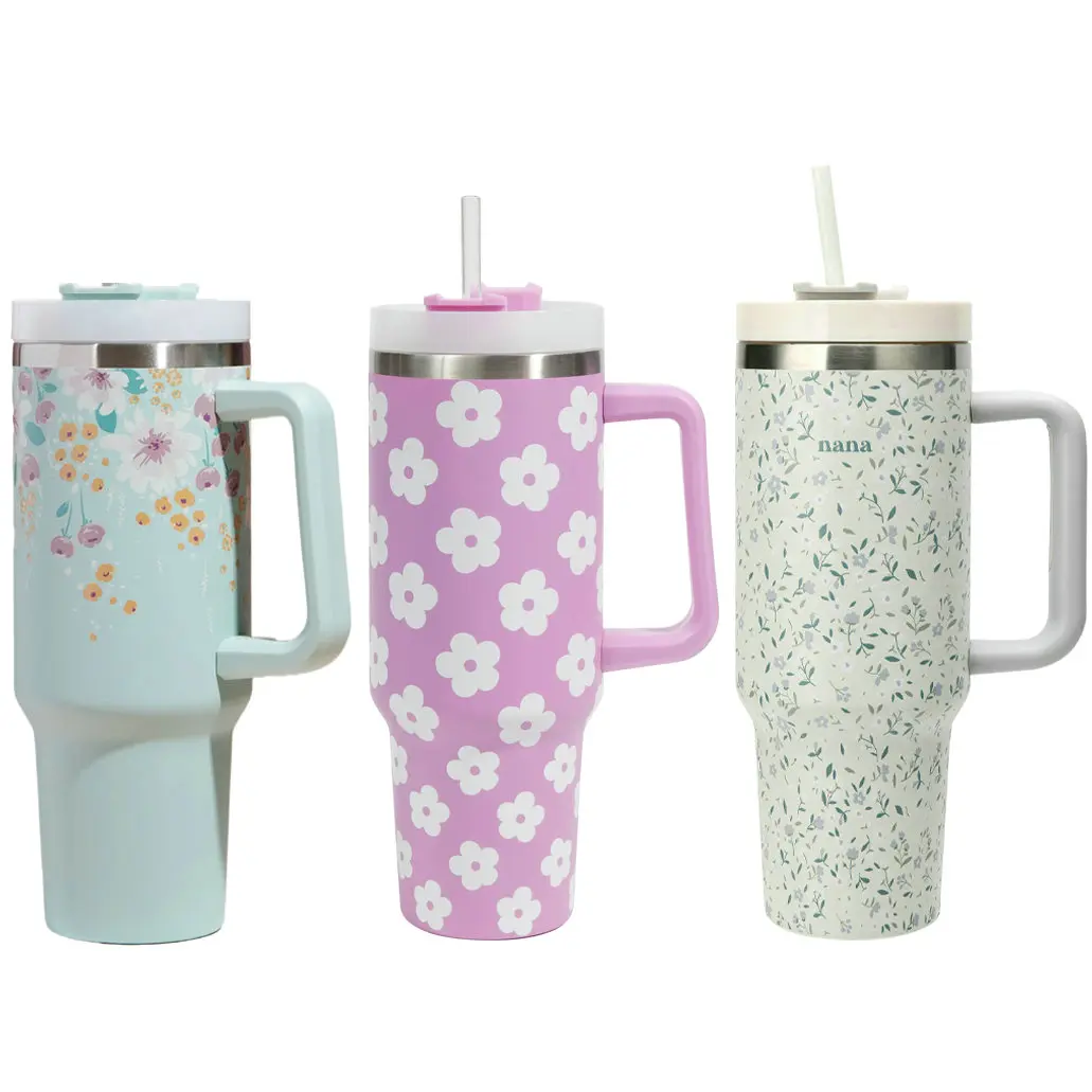 Wholesale Double Wall Stainless Steel Stanley 40oz Tumbler with Handle Insulated Car Cup with Straw Lid Suppliers, Factory