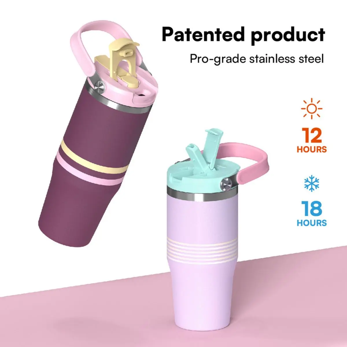 China Portable Vacuum Insulated Travel Tumbler with 2 in 1 Lid Manufacturer, Suppliers