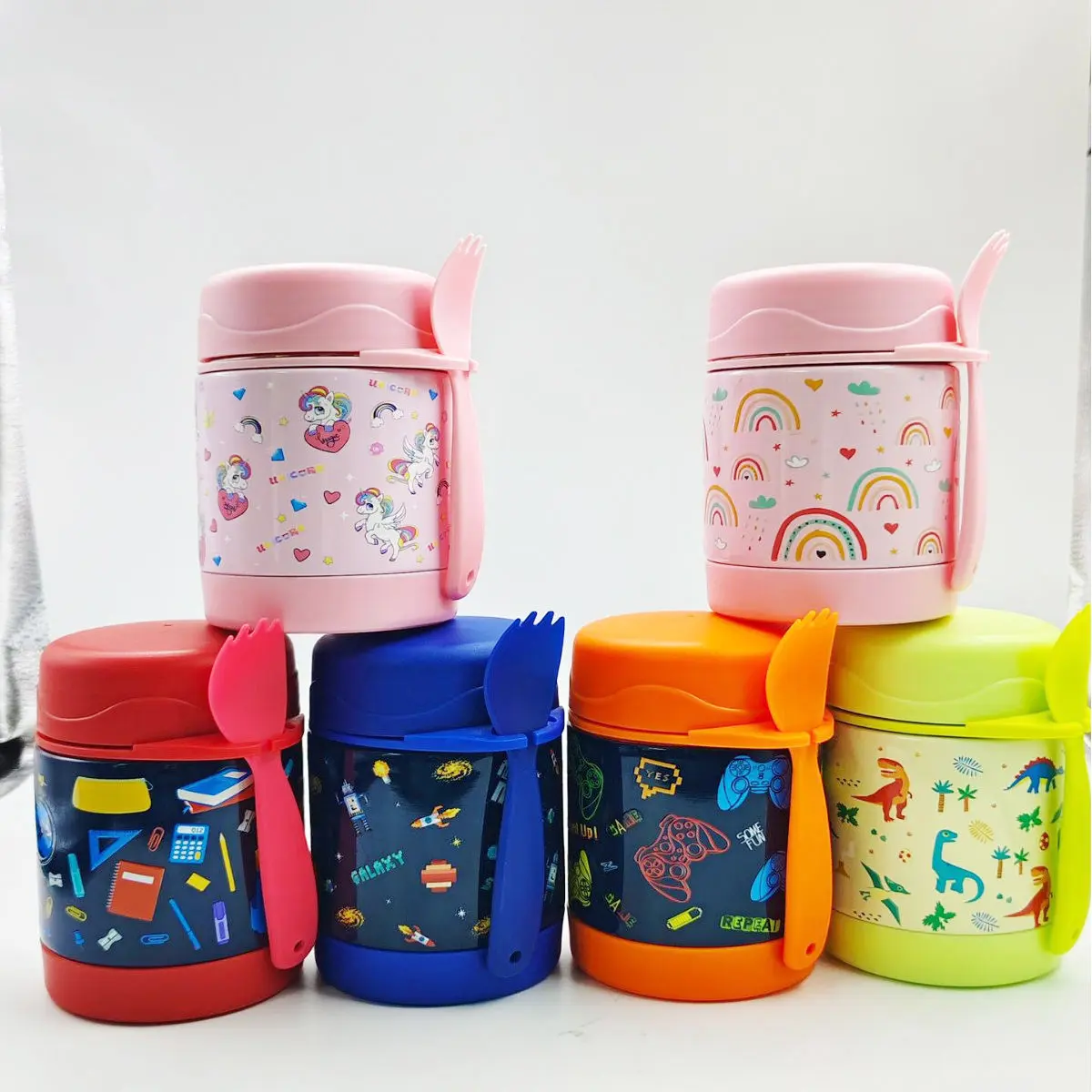Wholesale Kids Insulated Food Jar with Spoon Stainless Steel Lunch Box Supplier, Factories