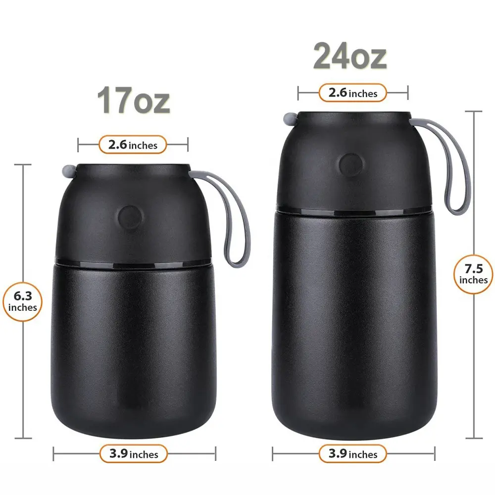 Wholesale 17oz 24oz Vacuum Insulated Food Jar Thermal Lunch Containers with Spoon Manufacturers, Factories
