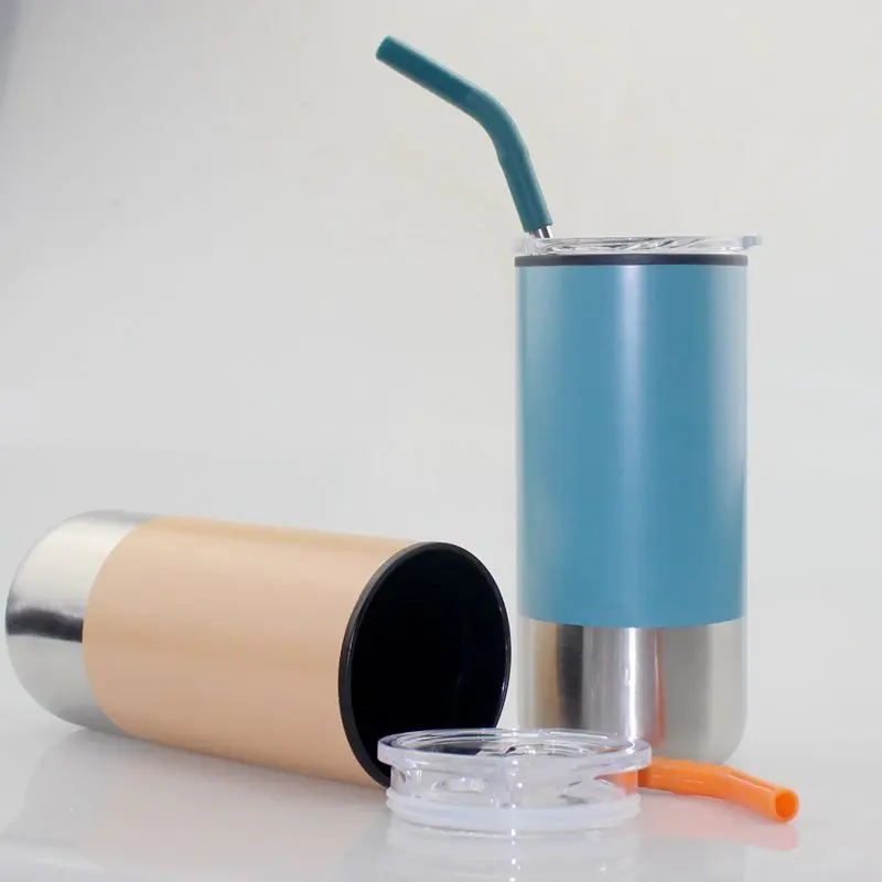 Wholesale 500ml Insulated Tumbler with Straw Interior Plastic Exterior Steel Coffee Cup Manufacturer, Suppliers