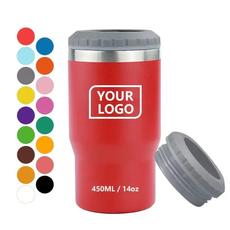 Wholesale 14oz 4 in 1 Double Wall Stainless Steel Insulated Beer Bottle Can Cooler Manufacturer, Factories