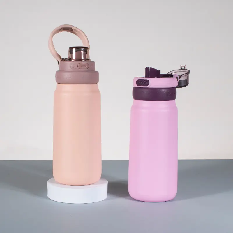Wholesale Insulated Stainless Steel Water Bottle with Push Button Lid and Straw for Sports Factories, Factory