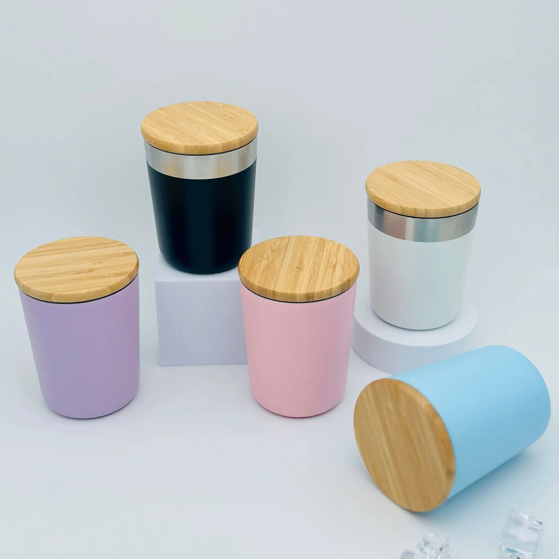 Wholesale 10oz Double Layer Vacuum Insulated Stainless Steel Coffee Tumbler with Bamboo Lid Manufacturer, Factory