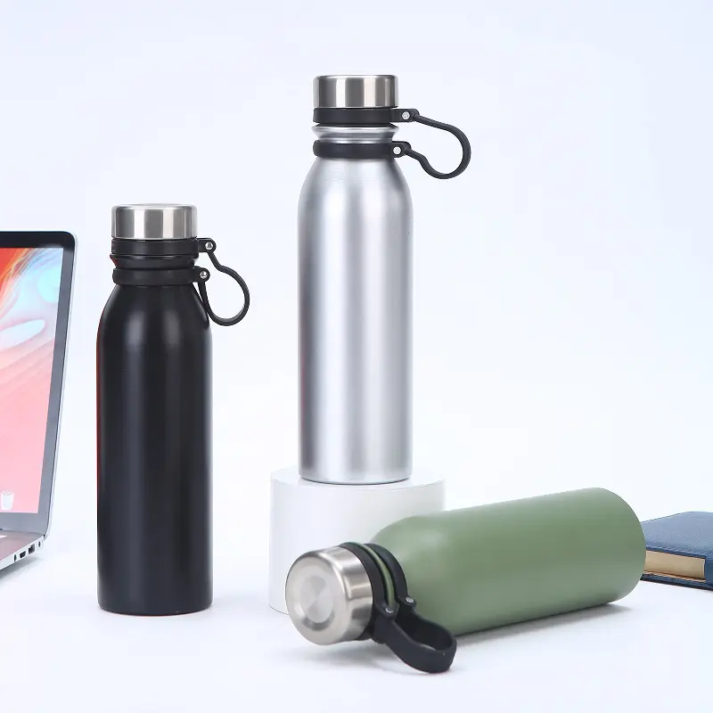 China 600ml Stainless Steel Insulated Vacuum Water Bottle with Lid and Strap Suppliers, Factories