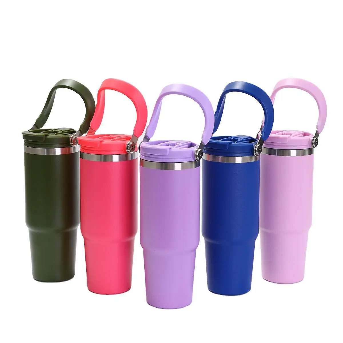 Wholesale Portable 30oz Stainless Steel Vacuum Insulated Tumbler with Flip Straw & Sip Lid Factories, Factory