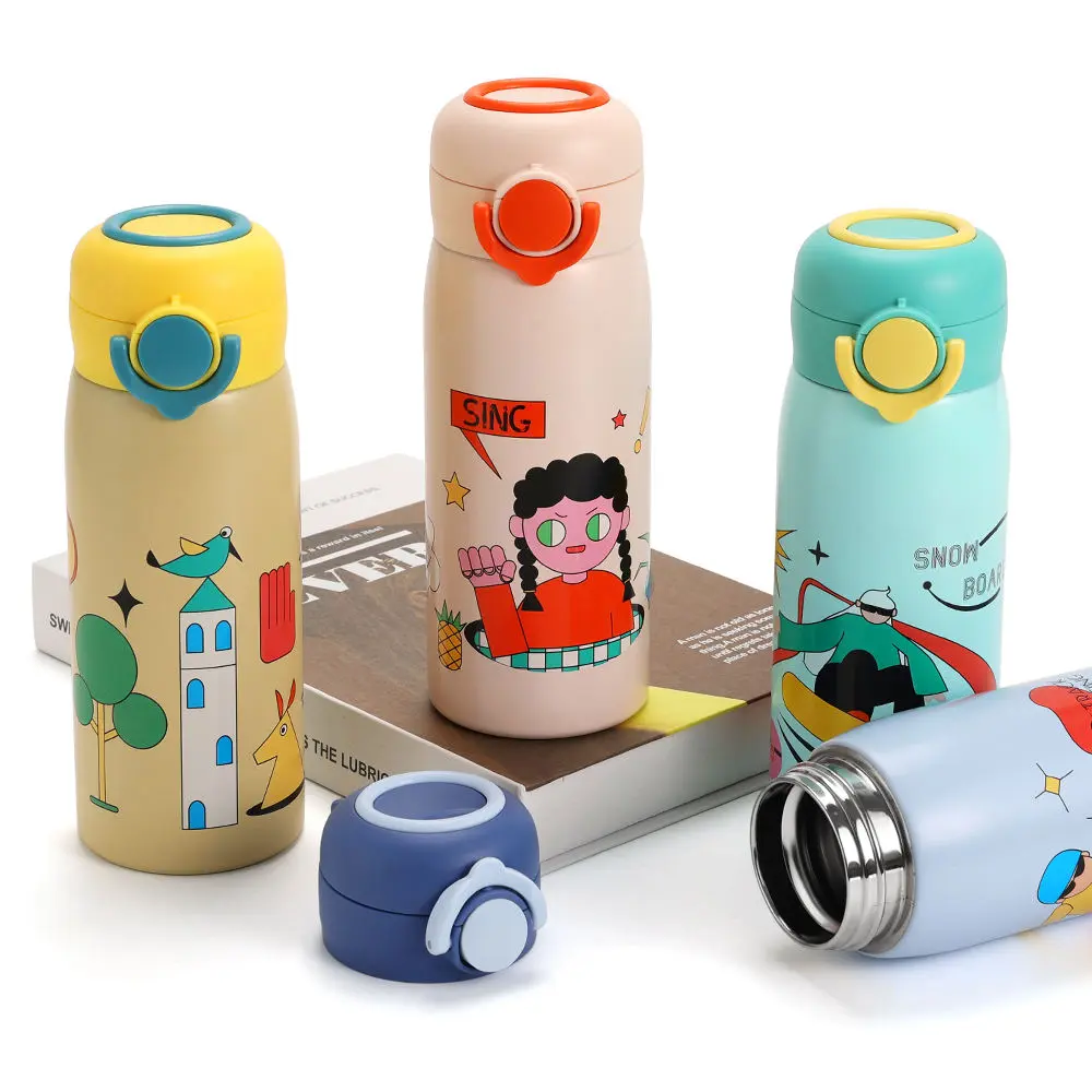 China 400ml Stainless Steel Kid’s Vacuum Flask Bottle with Bounce Cap and Lifting Ring Factories, Factory