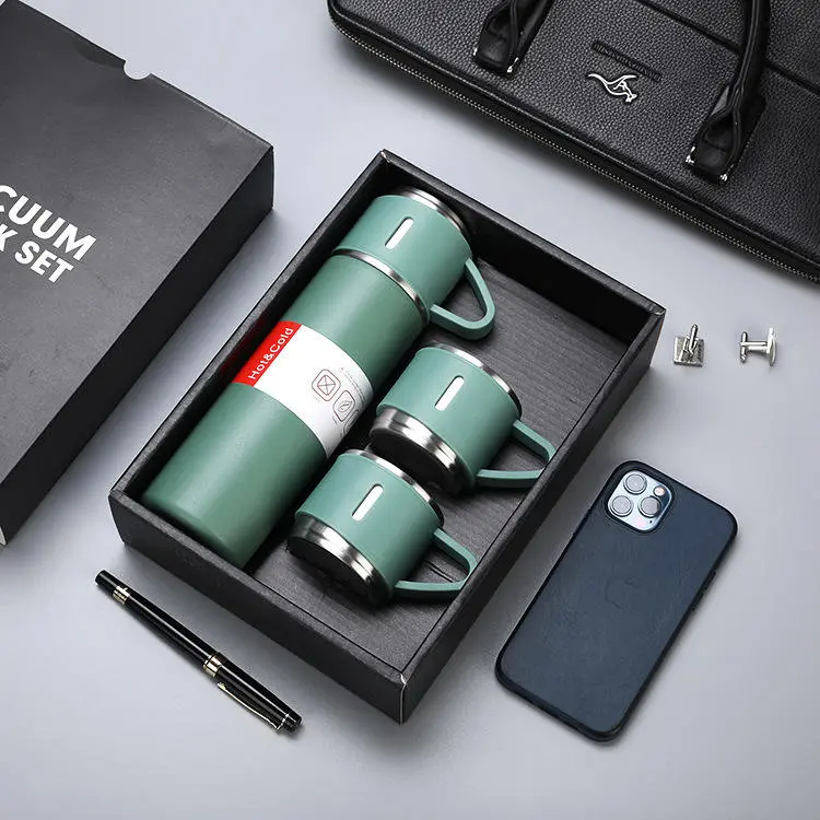 Wholesale Portable 500ml Insulated Vacuum Water Bottle Gift Set with Extra 2 Lids Manufacturer, Factory