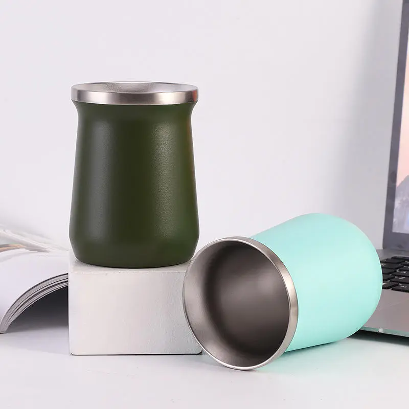 China 8oz Yerba Mate Cup Double Wall Vacuum Insulated Tea Cup Factories, Factory