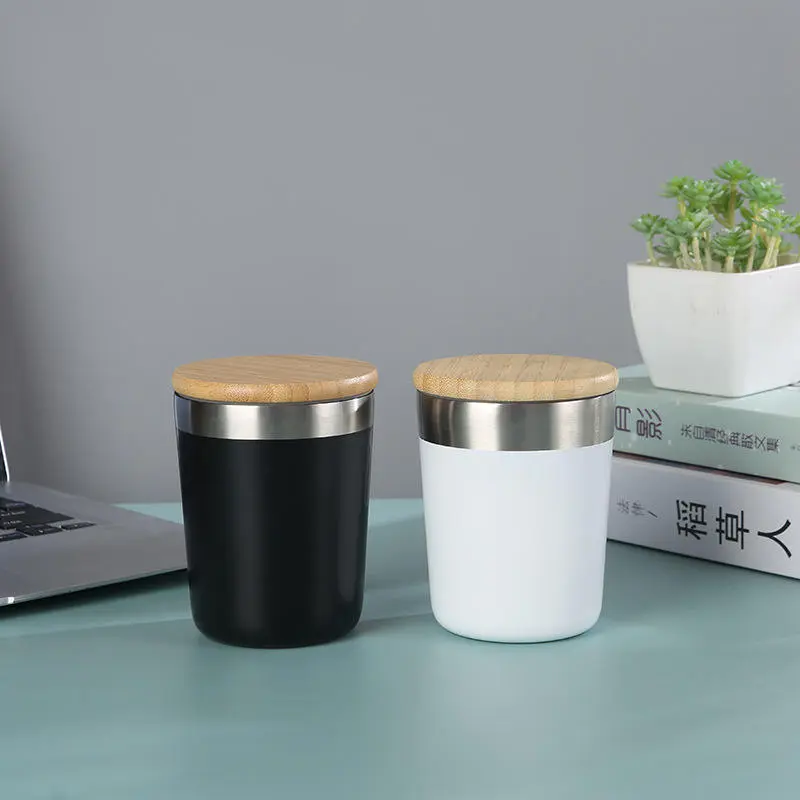 Wholesale 10oz Double Layer Vacuum Insulated Stainless Steel Coffee Tumbler with Bamboo Lid Manufacturer, Factory