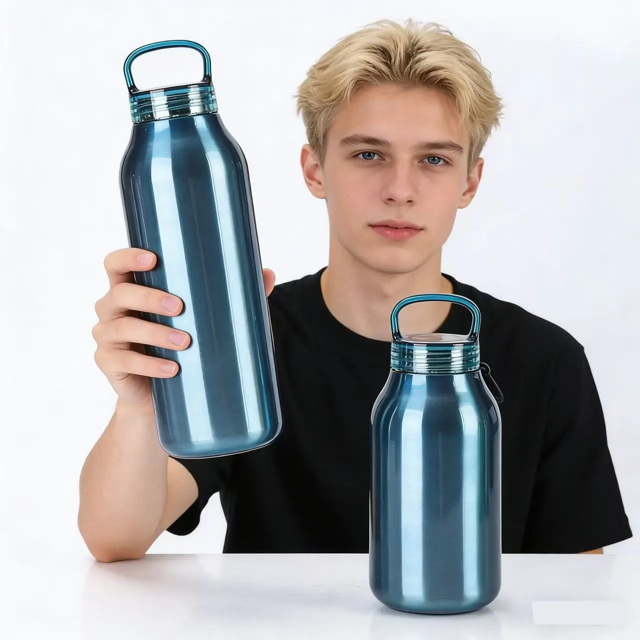 China Double Wall Stainless Steel Insulated Flask with Handle for Outdoor Gym Sports Thermal Manufacturers, Supplier