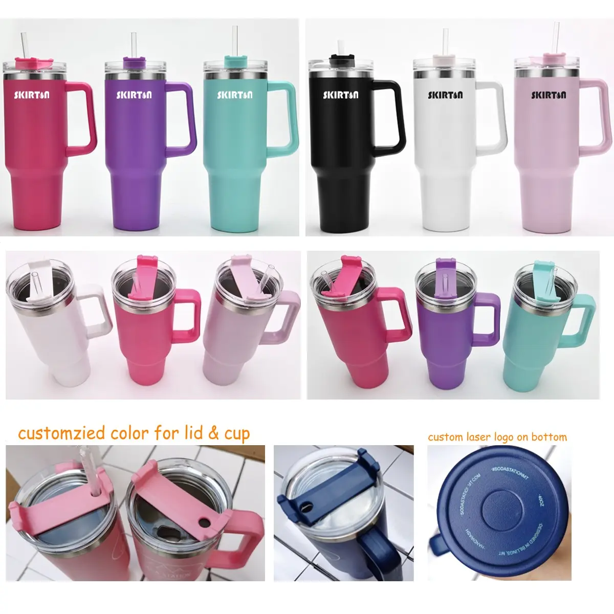 Wholesale Double Wall Stainless Steel Stanley 40oz Tumbler with Handle Insulated Car Cup with Straw Lid Suppliers, Factory