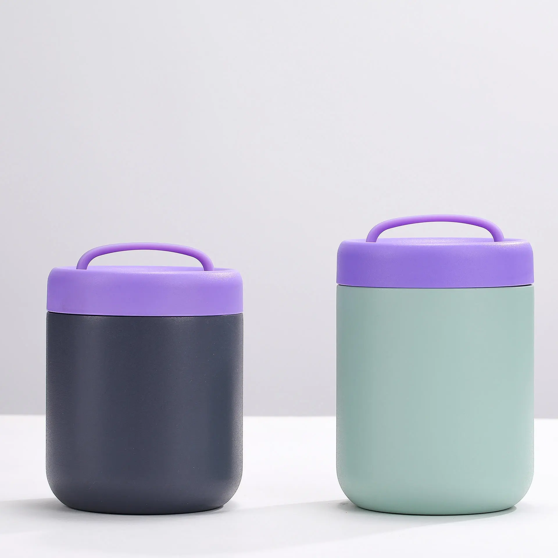 Wholesale Food Grade 400/600/800/1000ml Double Wall Vacuum Insulated Thermal Lunch Box with Silicone Handle Manufacturers, Manufacturer