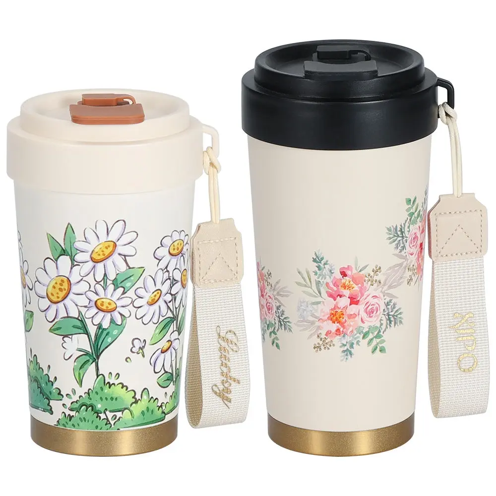 China Coloful 460ml/560ml Custom Logo 316 Stainless Steel Water Bottle with Removable Inner Liner Insulated Coffee Cup with Lifting Handle Manufacturers, Manufacturer