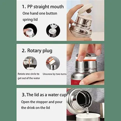 Double Wall Vacuum Insulated Stainless Steel Termos Flask