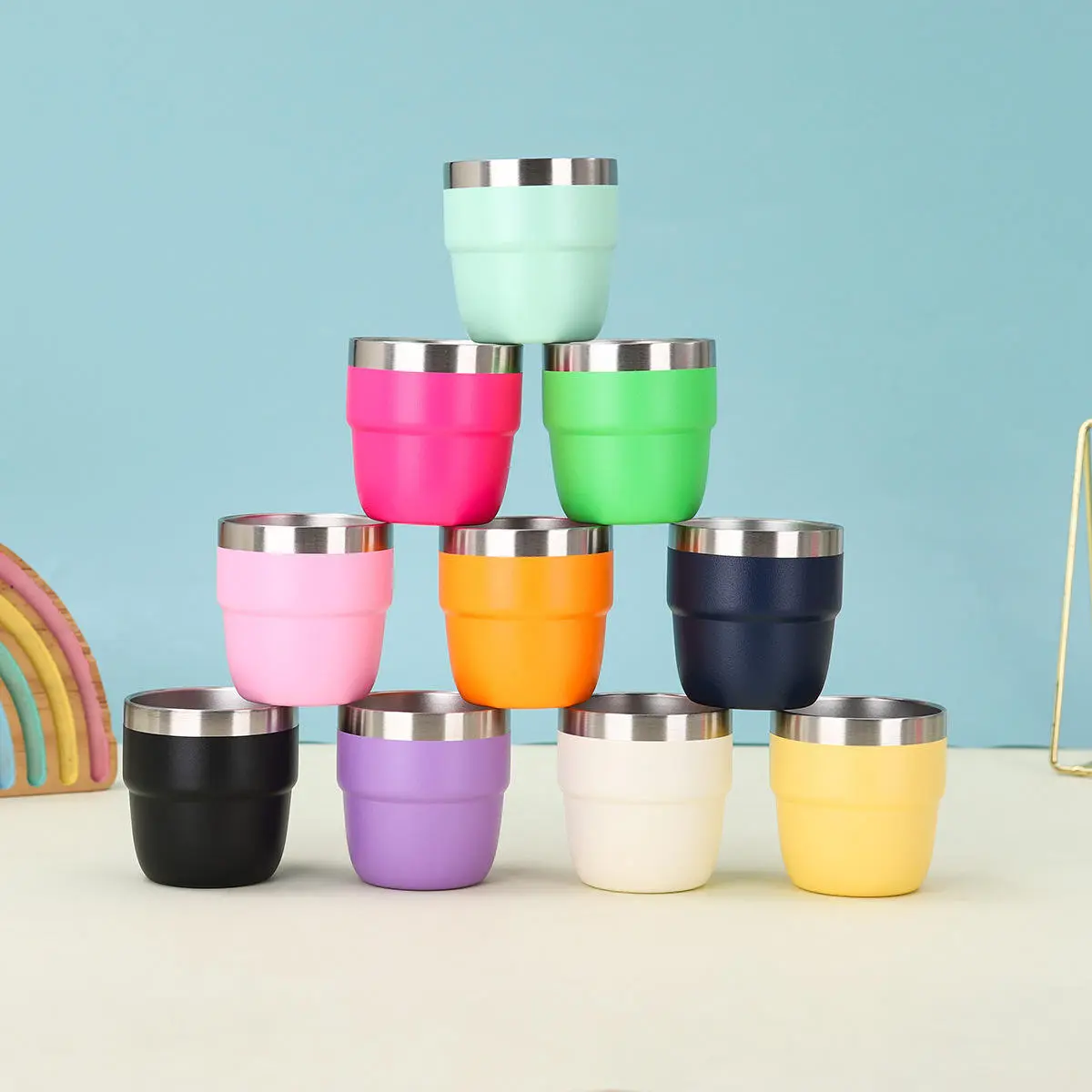 China 4oz 6oz 8oz Insulated Vacuum Stackable Mug with Magnetic Lid Factories, Factory