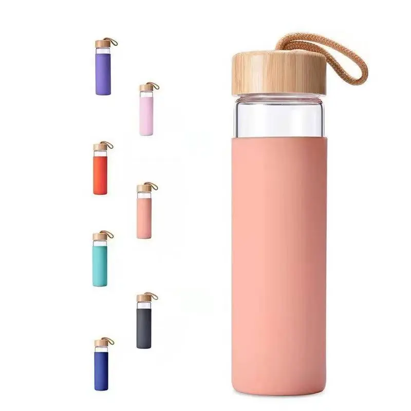 China 500ml Food Grade BPA-Free Sports Borosilicate Glass Drink Cup with Bamboo Lid Factories, Factory