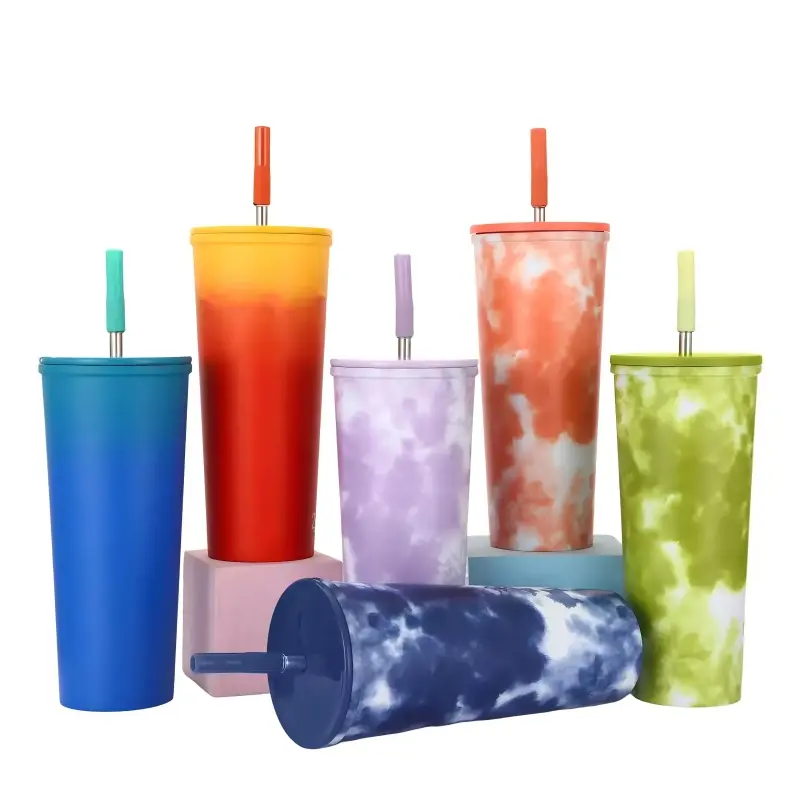 China New 24oz Double Wall Stainless Steel Tumbler with Flip Lid and Straw Factories, Factory