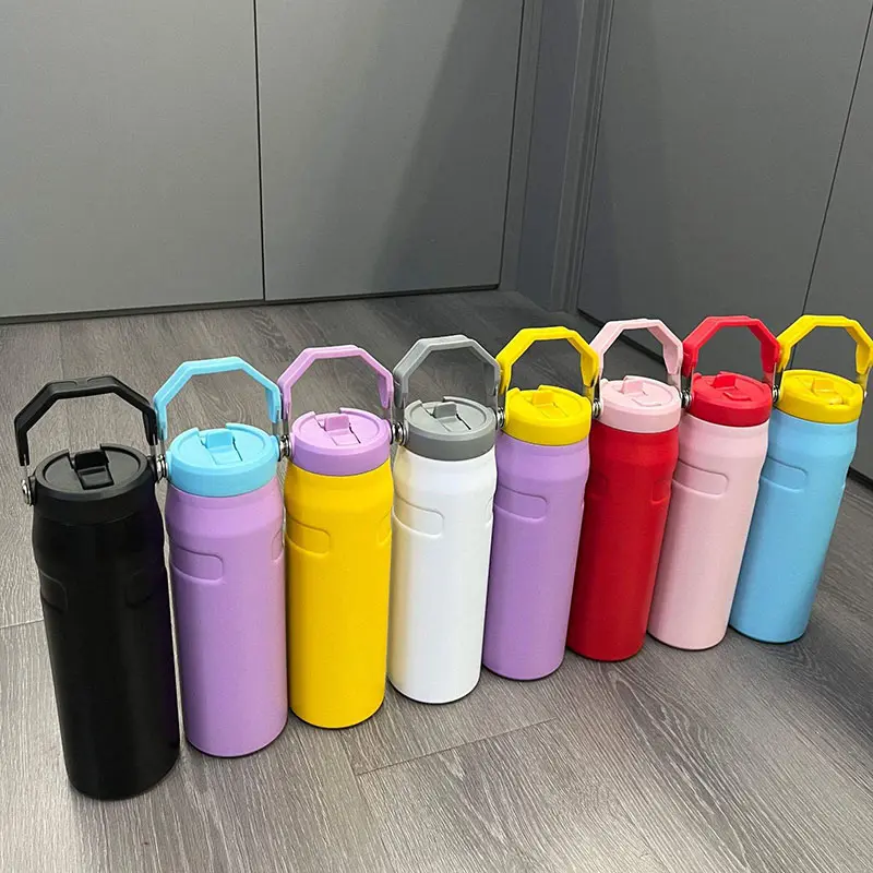 Wholesale 24oz Insulated Double Layer Water Bottle with Flip Straw Supplier, Suppliers