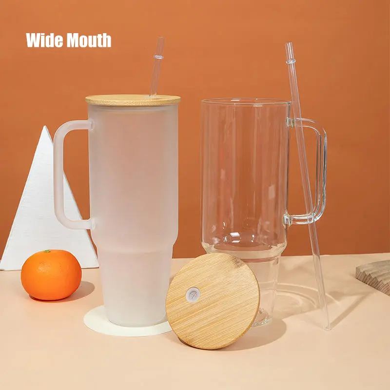 Wide Mouth Glass Tumbler with Handle