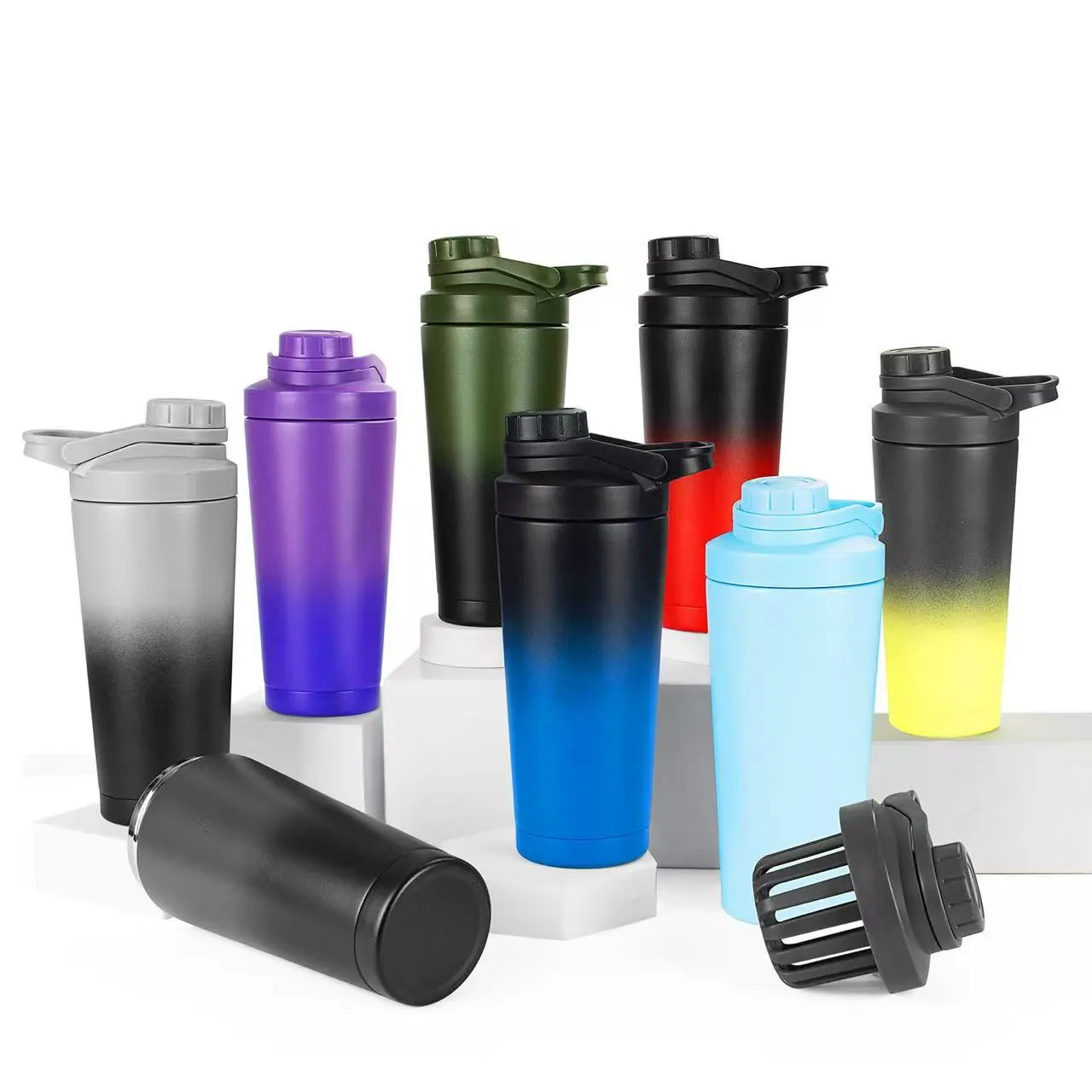 China Double Wall Stainless Steel 24oz Insulated Shakers Bottles Cup for Protein Mixes Suppliers, Factories