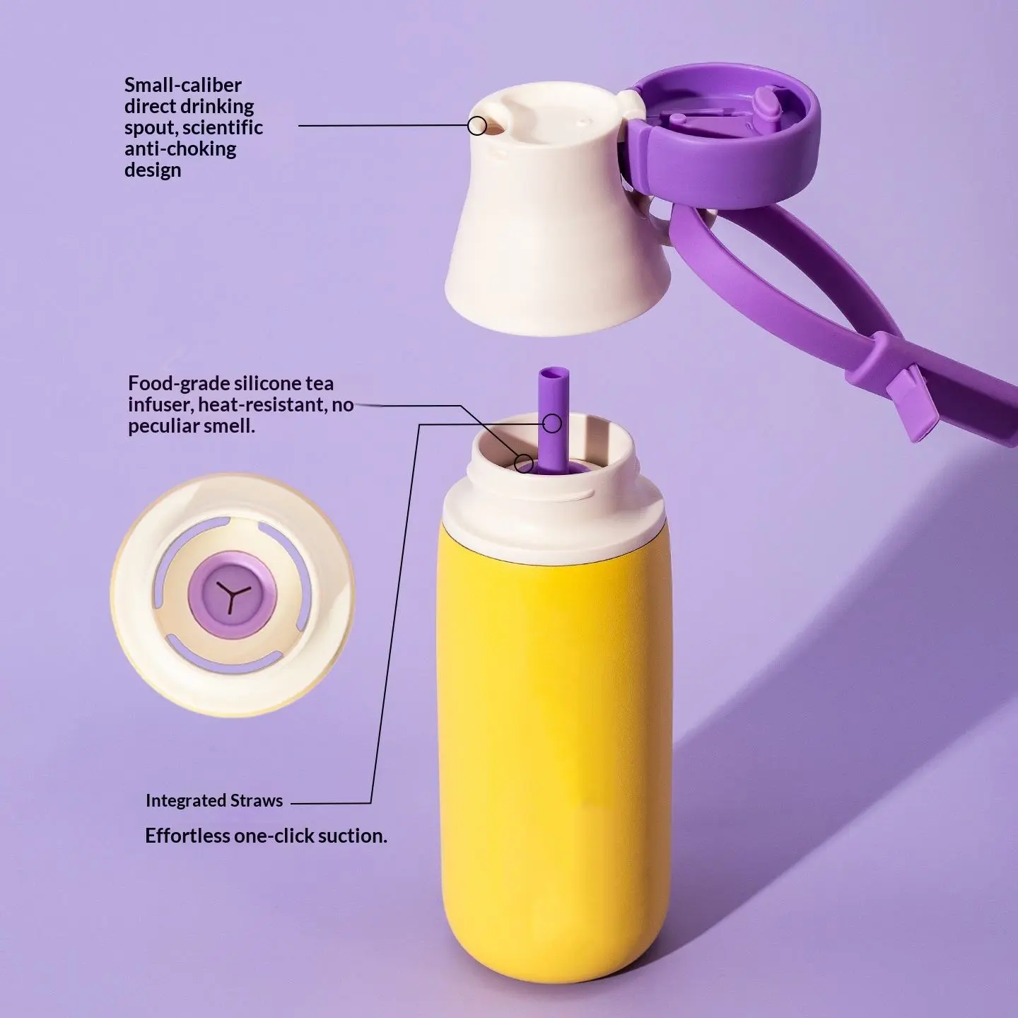 Wholesale Food Grade 520ml Insulated Stainless Steel Kids Water Bottle Cute Milk Mug with Straw and Handle for School Manufacturers, Manufacturer