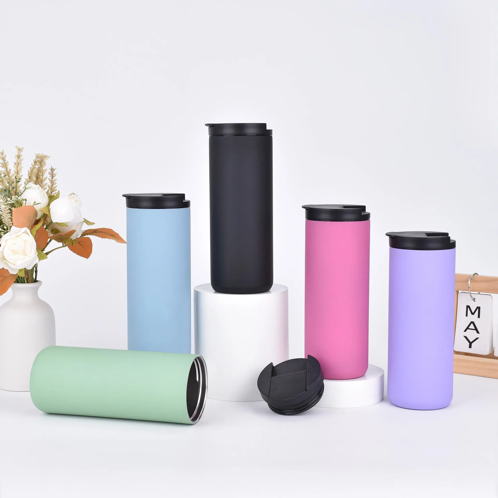 China 500ml Vacuum Insulated Stainless Steel Coffee Mug with Flip Lid Travel Tumbler Factories, Factory