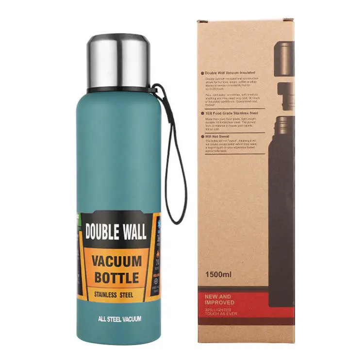 Wholesale Large Capacity Stainless Steel Portable Vacuum Flask with Rope 500/750/1000/1500ml Suppliers, Factories