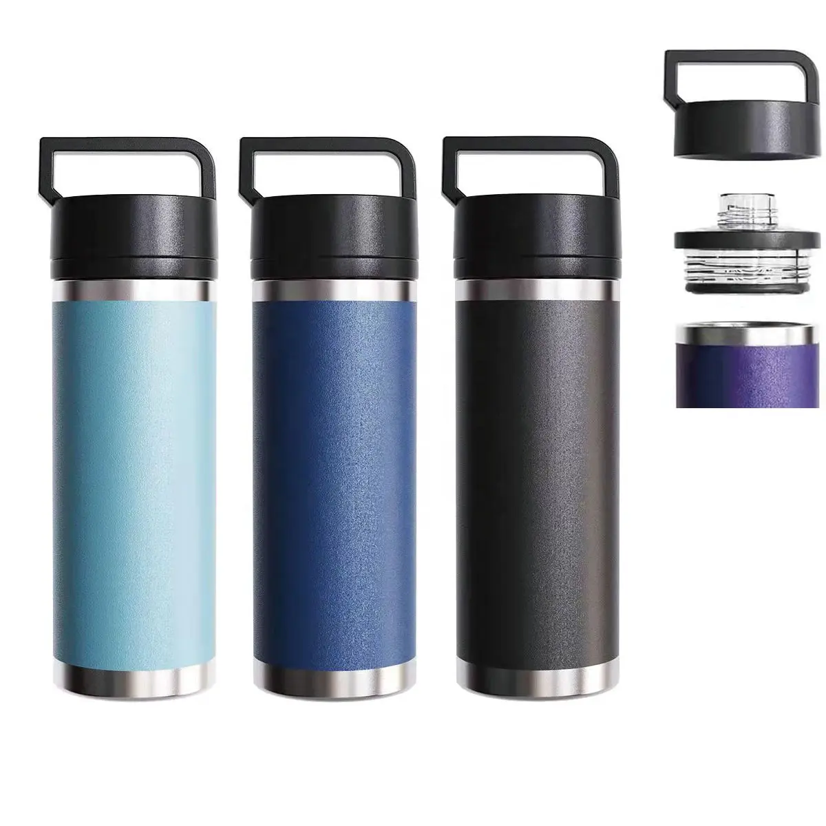 Wholesale 12/18/32oz Vacuum Insulated Water Bottle with Straw Cap, Chug Cap Factories, Factory