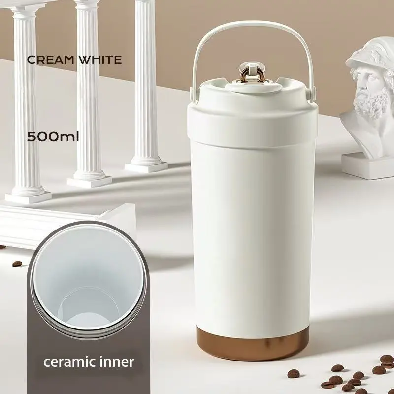 Wholesale Double Wall Insulated Travel Mug with Ceramic Coating Coffee tumbler with Lid Manufacturers, Supplier
