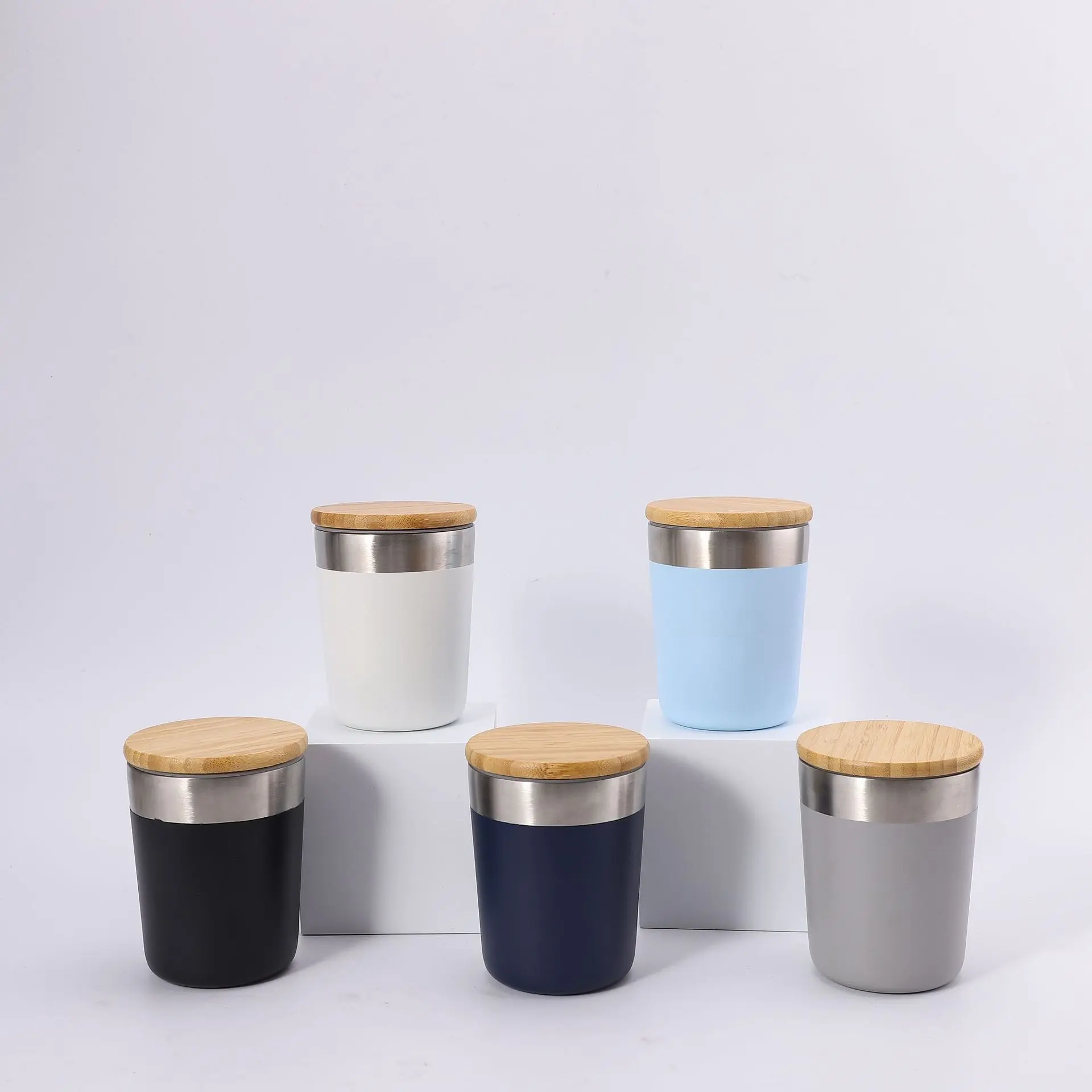 Wholesale 10oz Double Layer Vacuum Insulated Stainless Steel Coffee Tumbler with Bamboo Lid Manufacturer, Factory