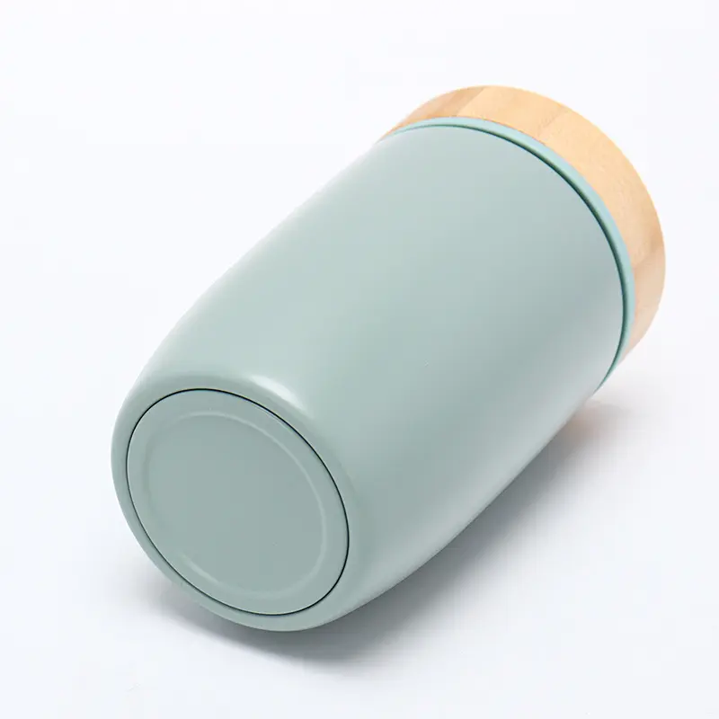 China Food Grade 500ml Double Wall Vacuum Insulated Thermos Food Jar with Bamboo Lid and Spoon Manufacturer, Factory