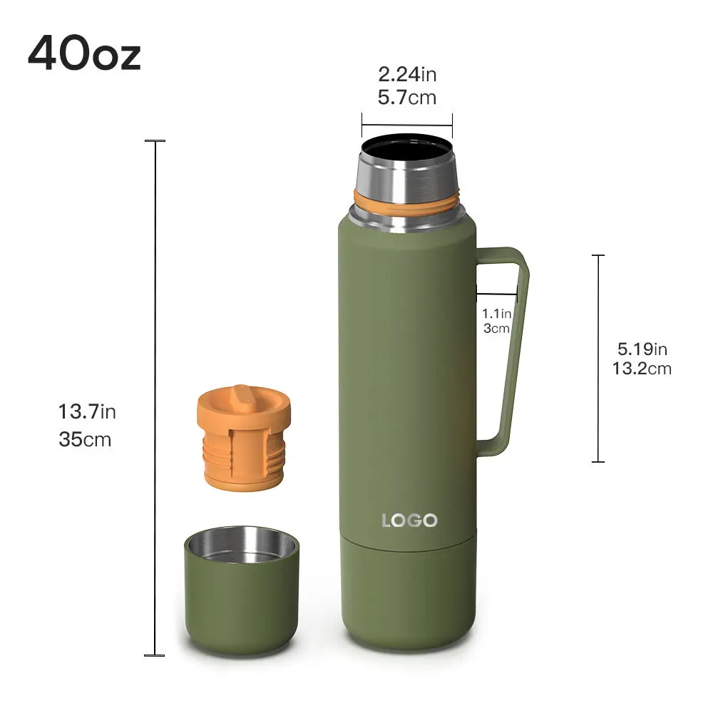 China Portable 40oz Stainless Steel Leak-proof With Handle Large Capacity Outdoor Sharing Kettle Manufacturer, Factory
