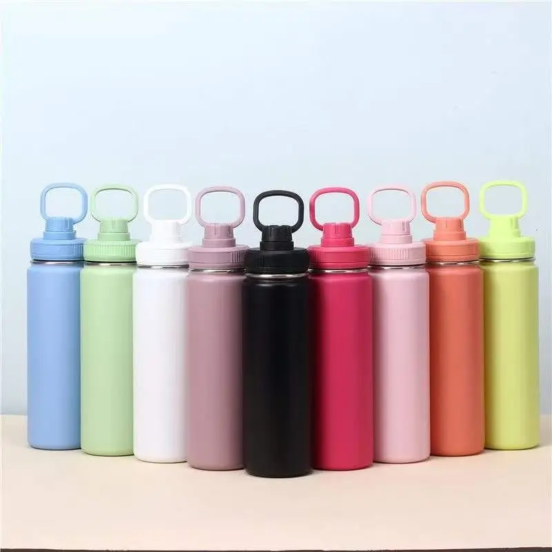 Wholesale Lulu 24oz Insulated Stainless Steel Water Bottle with Colorful Handle Lid Perfect for Yoga & Fitness Factories, Factory