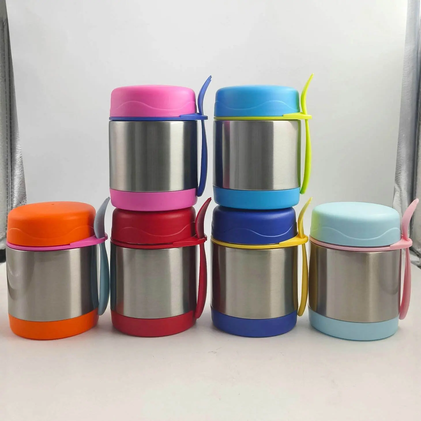 Wholesale Kids Insulated Food Jar with Spoon Stainless Steel Lunch Box Supplier, Factories