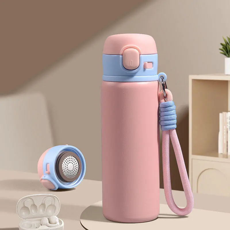 Wholesale Modern Style 380ml 480ml Food-grade 316 Stainless Steel Water Bottle with Bounce Lid Suppliers, Factories