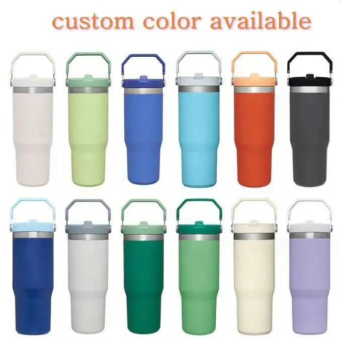 China Insulated Stainless Steel Travel Stanley IceFlow Flip Straw Tumbler with Handle Leak Proof Lid Supplier, Factory