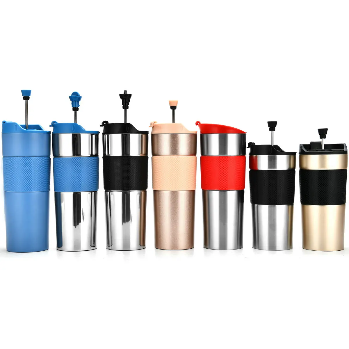 China 450ml Double Wall Stainless Steel Insulated French Press Coffee and Tea Maker Suppliers, Factories