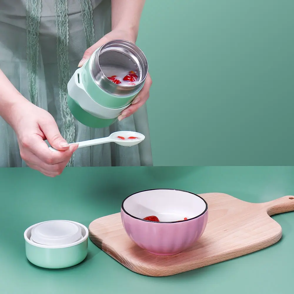 Wholesale 400ml Stainless Steel Food Container Colorful Vacuum Insulated Lunch Box with Spoon for School