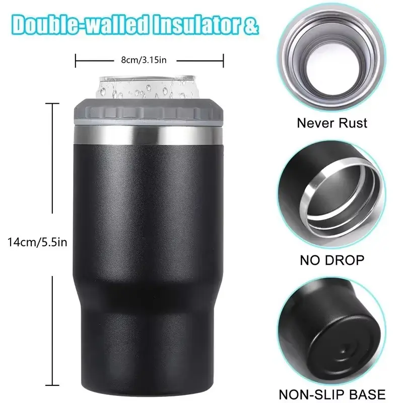14oz 4 in 1 Insulated Can Cooler Design